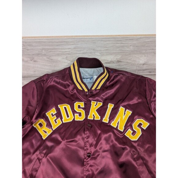 Vintage Swingster Redskins Satin Varsity Bomber Jacket Size XL Quilted MADE USA - Picture 3 of 15